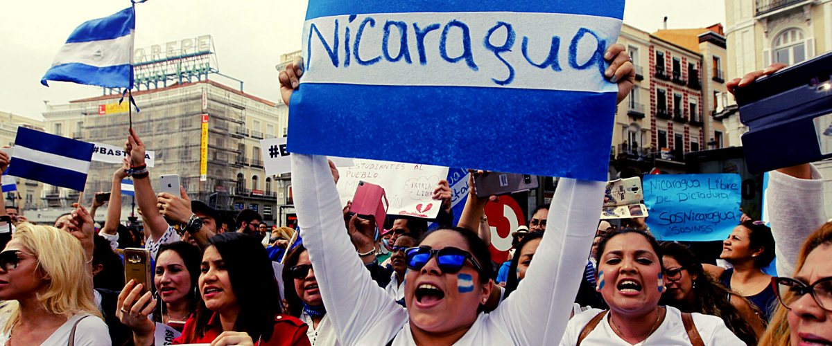 Nicaragüenses protestan en el exilio
